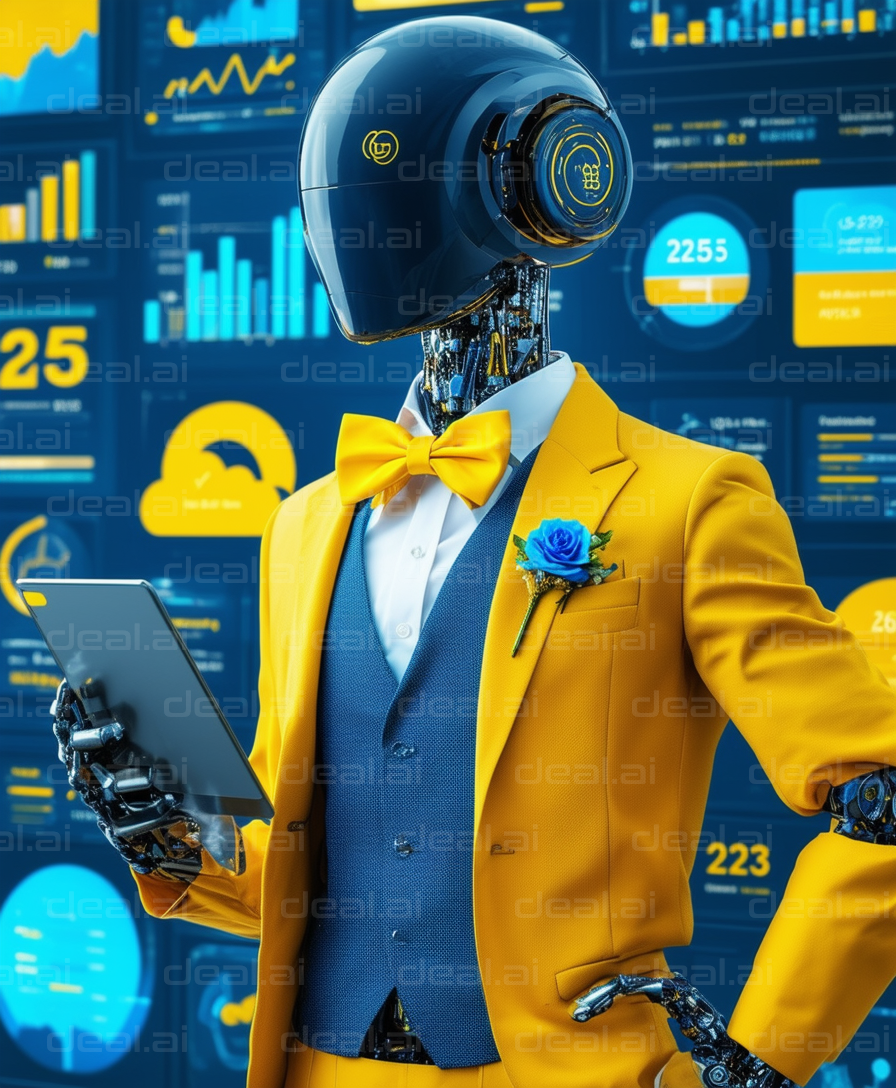 "Dapper AI Robot Analyzes Data Trends"