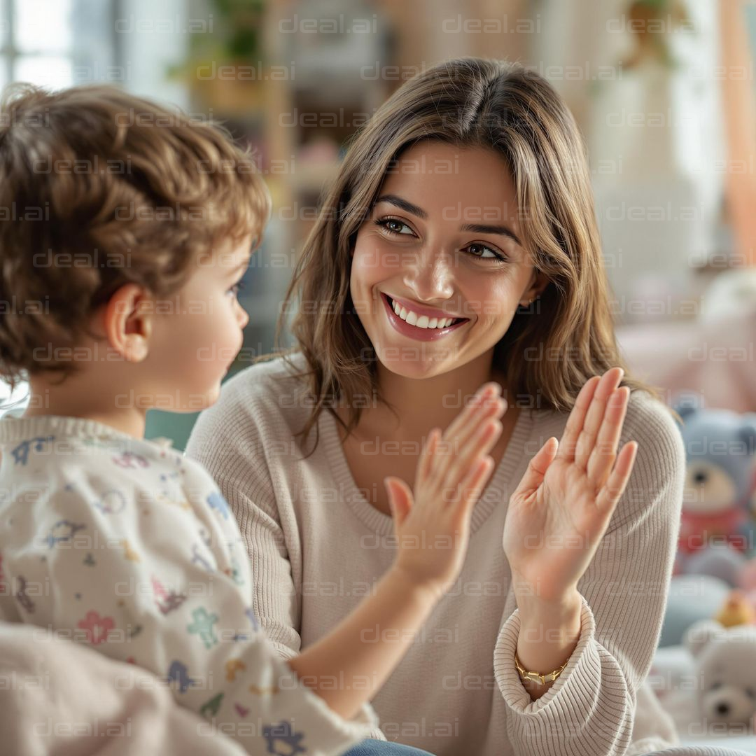 Mother and Child's Joyful Moment