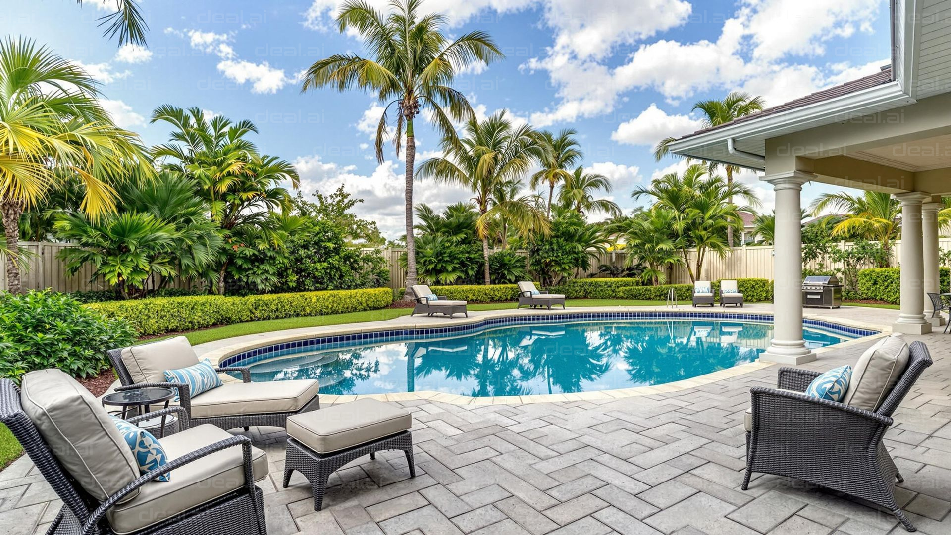 Tropical Backyard Oasis with Pool