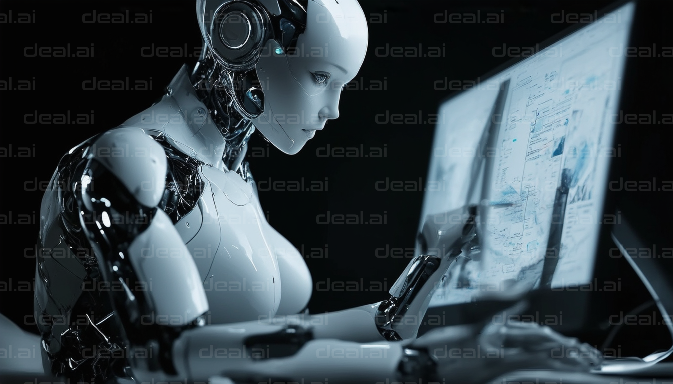 "AI Robot Analyzing Data"