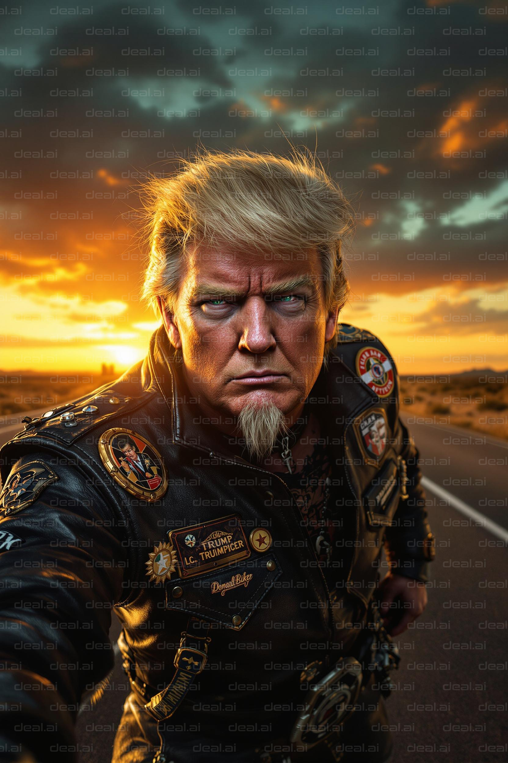 Biker in Sunset Glow