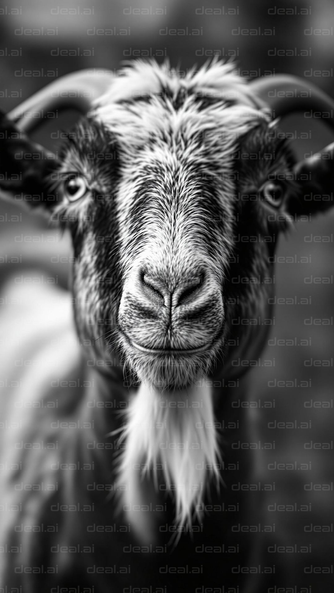 Black and White Goat Portrait