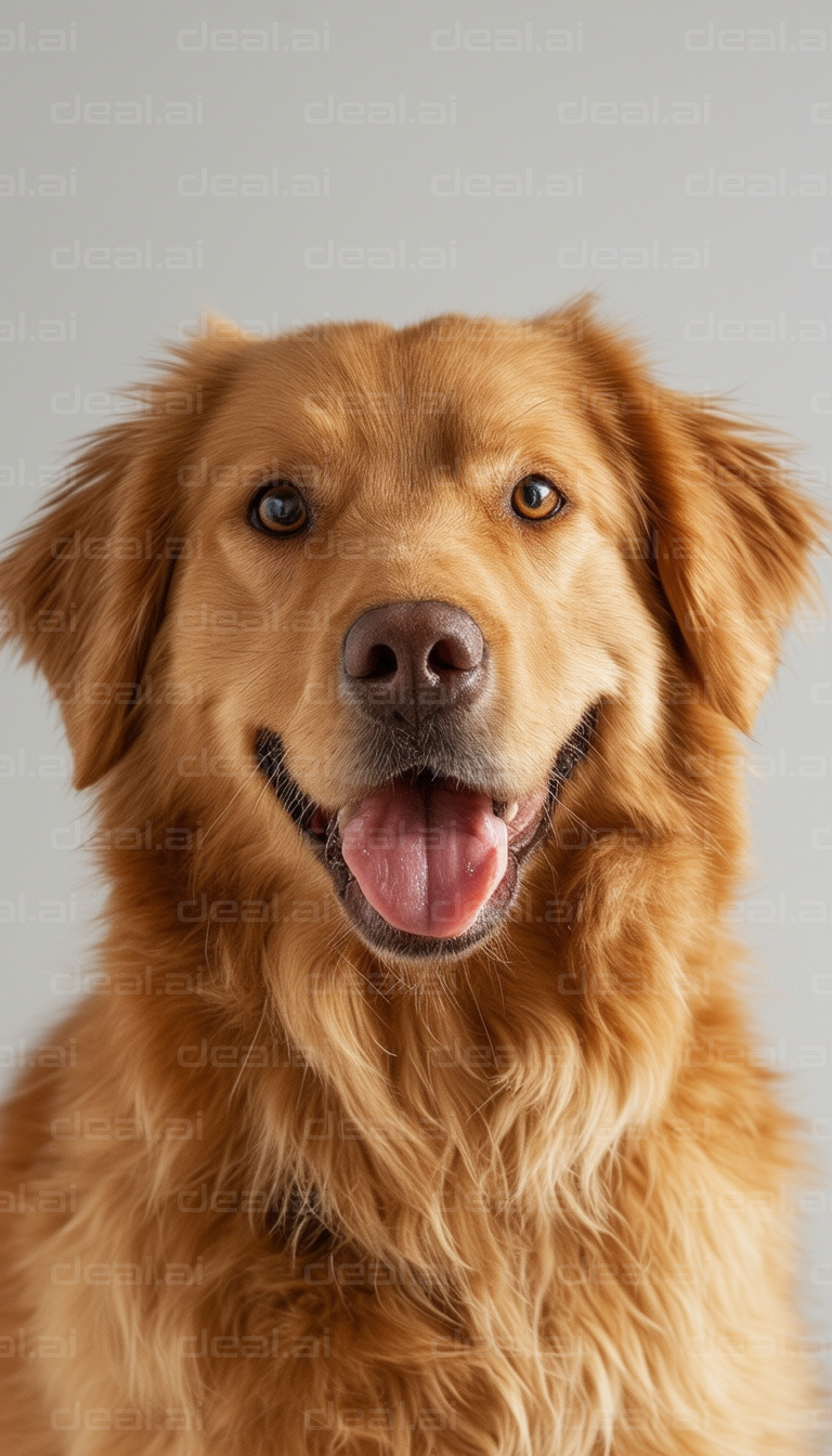 Golden Retriever Smiling Close-Up