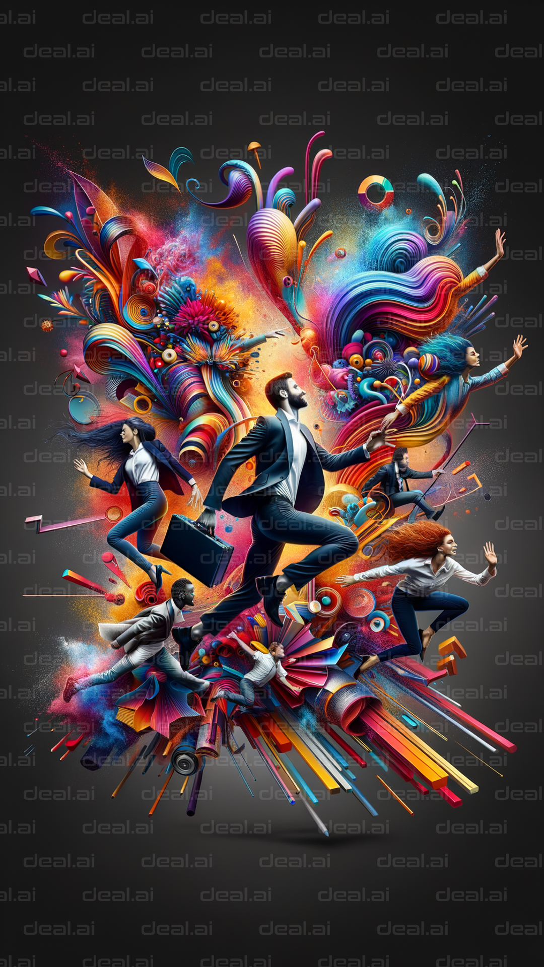 "Dynamic Business Explosion of Colors"