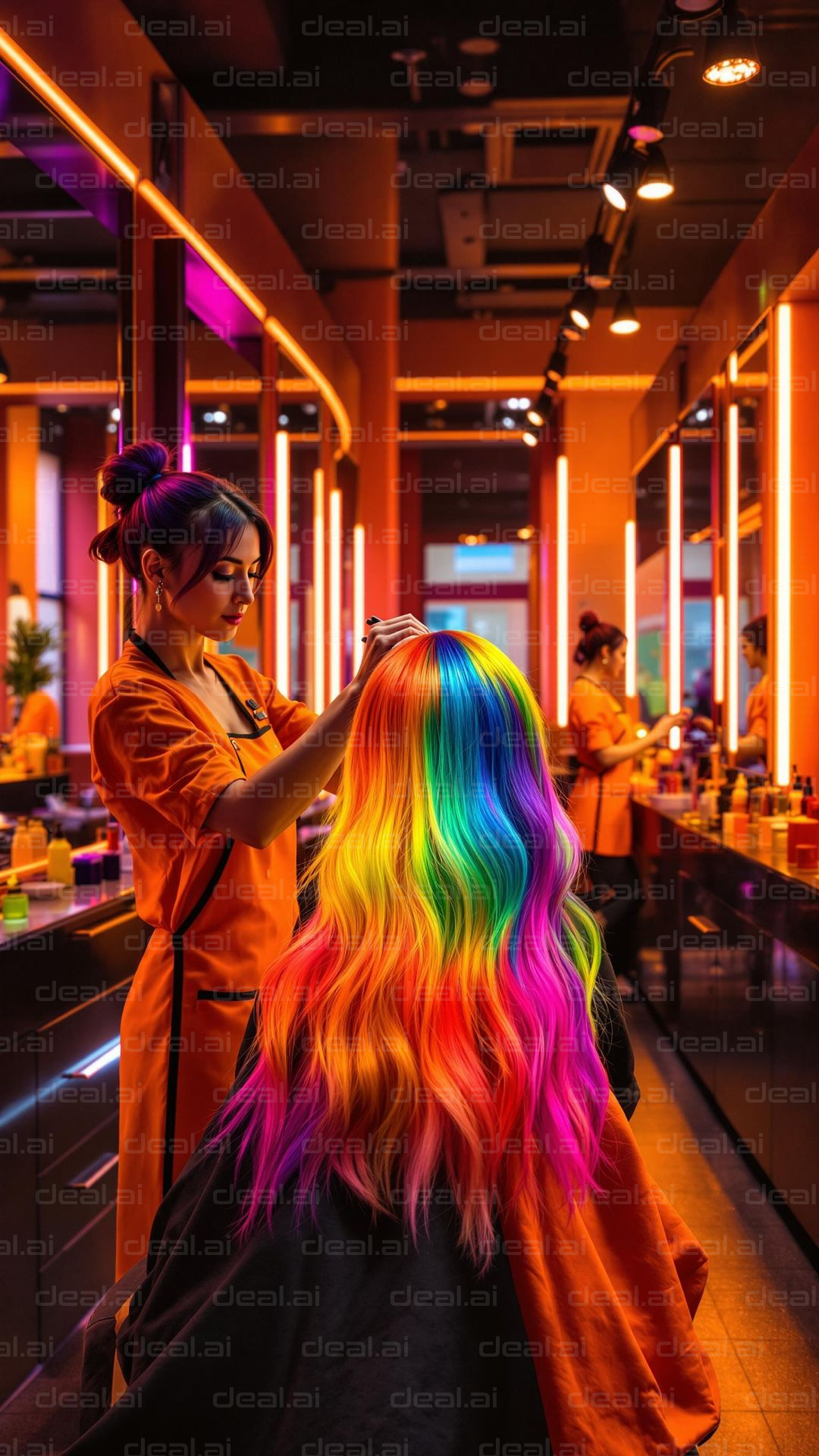 Vibrant Rainbow Hair Transformation