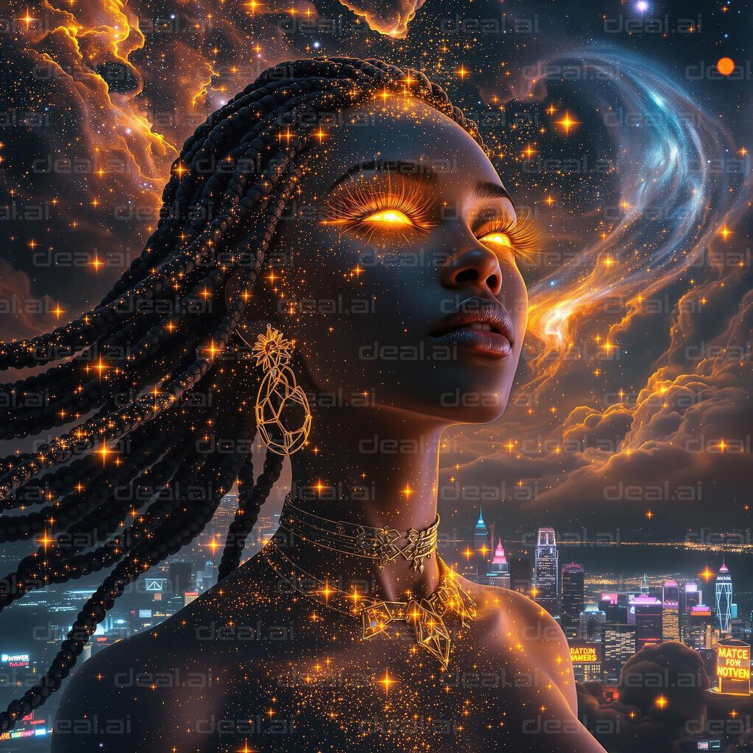 "Starry Aura in the Night Sky"