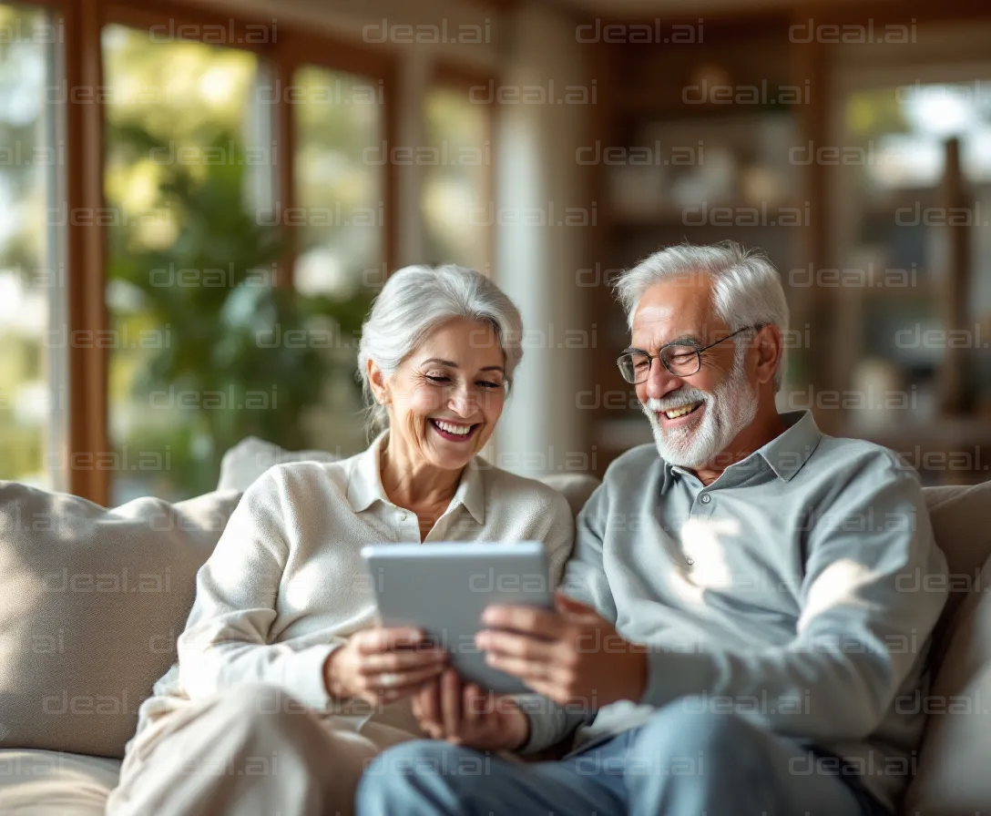 Senior Couple Enjoying Technology