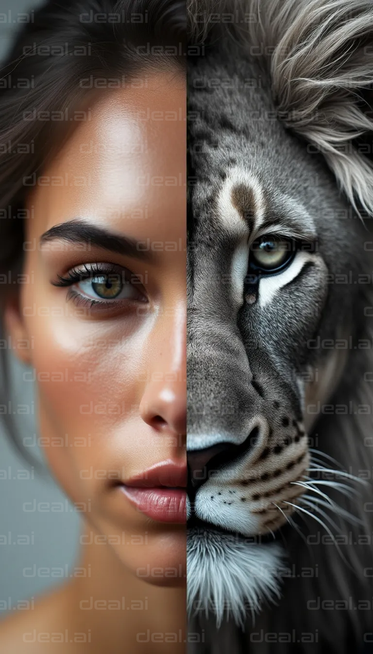 "Human and Lioness: Half and Half"