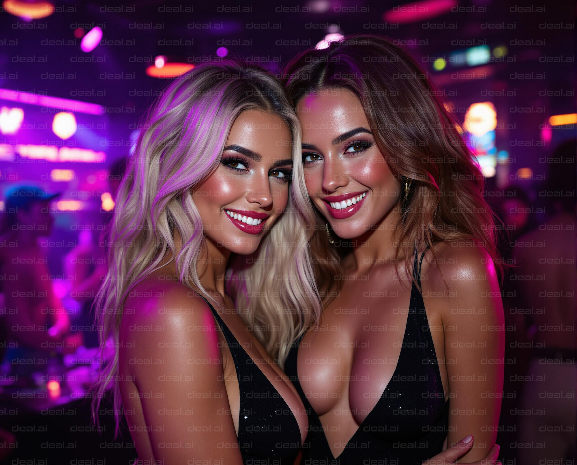 "Girls' Night Out in Neon Glow"