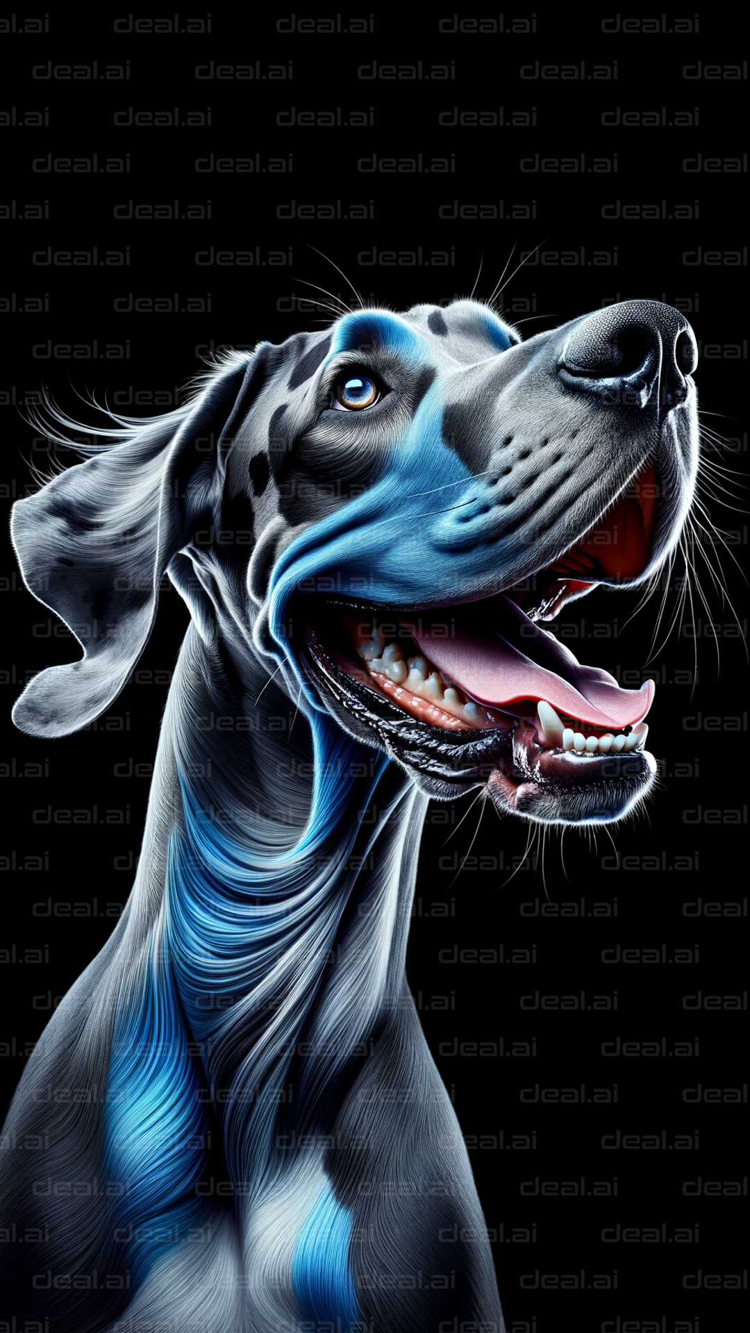 "Vivid Portrait of a Happy Dog"