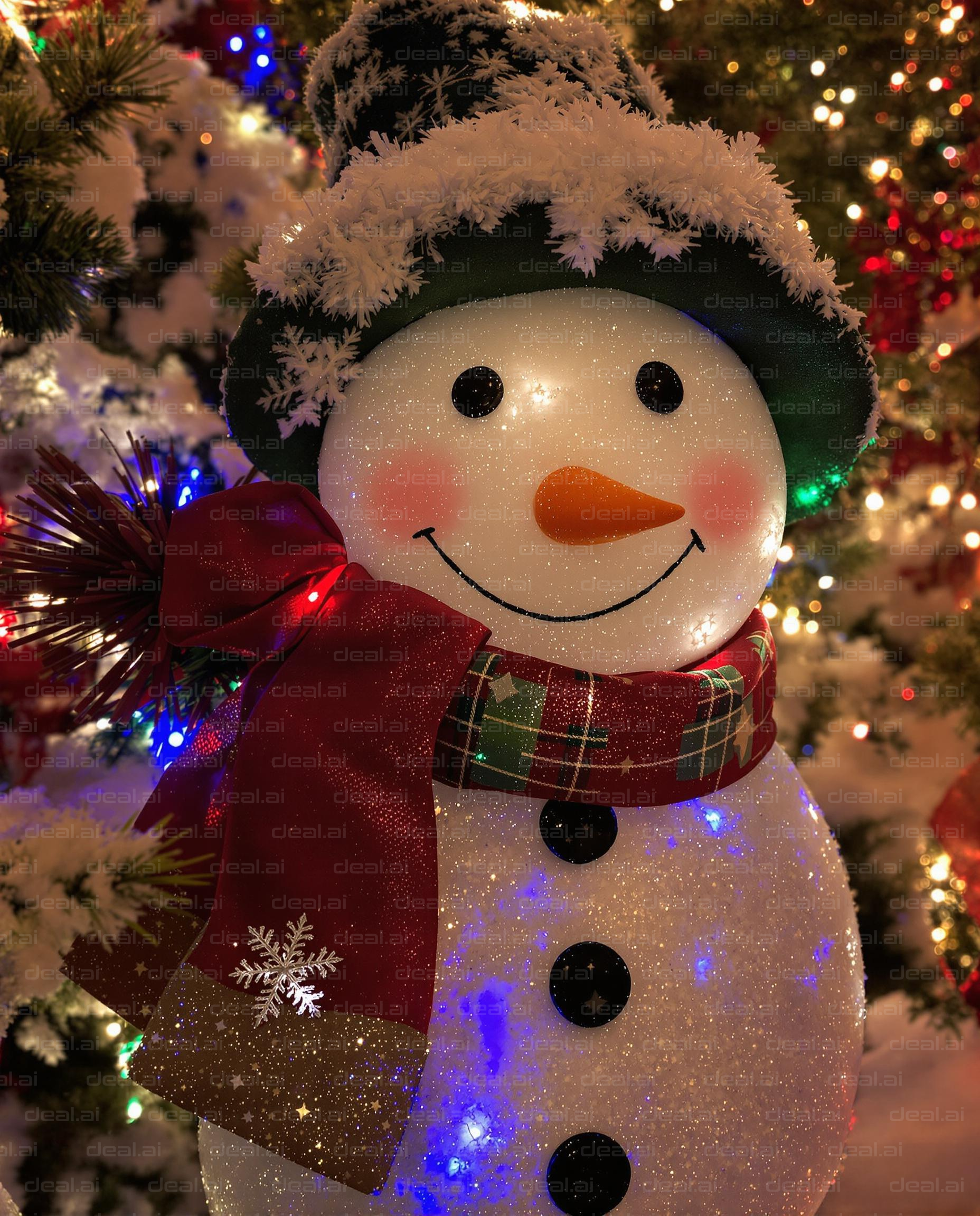 Festive Snowman Sparkles Brightly