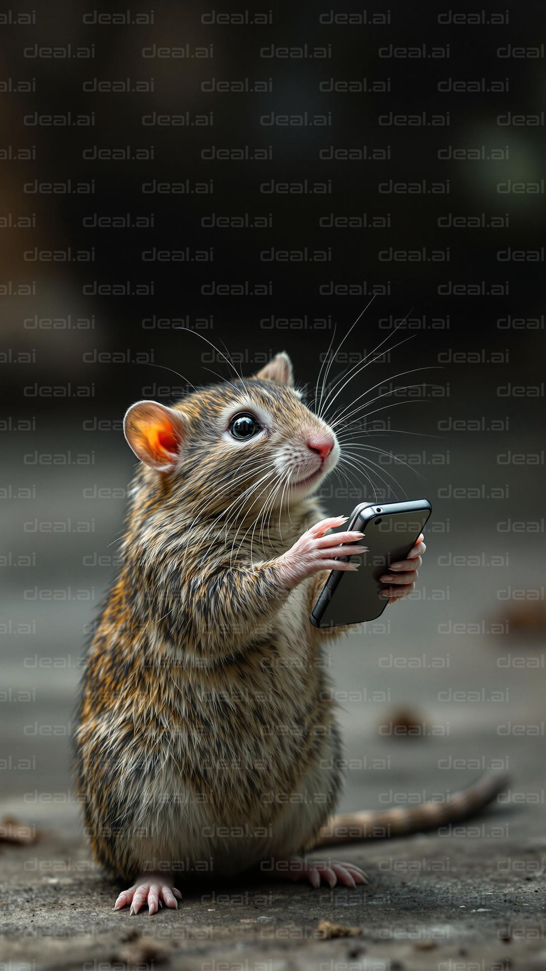 Tech-Savvy Mouse on Mobile Phone