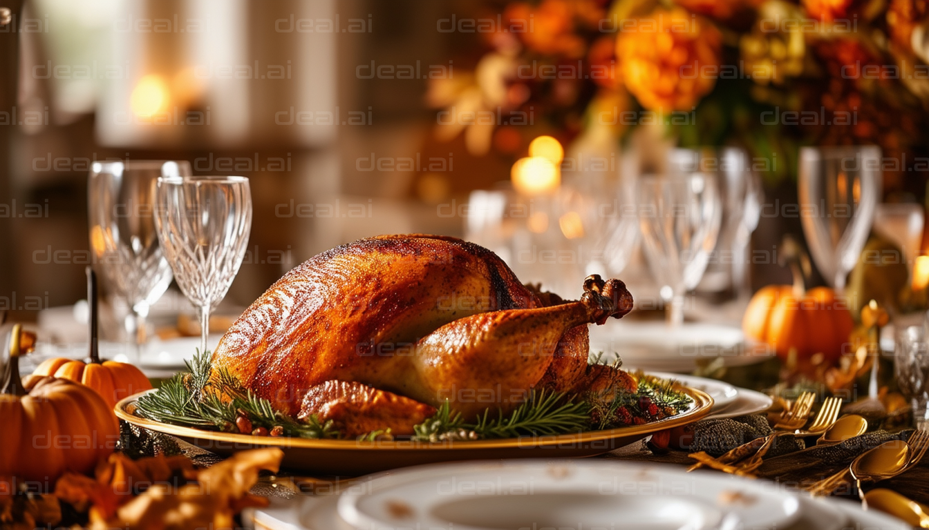 "Festive Thanksgiving Dinner Table Setting"