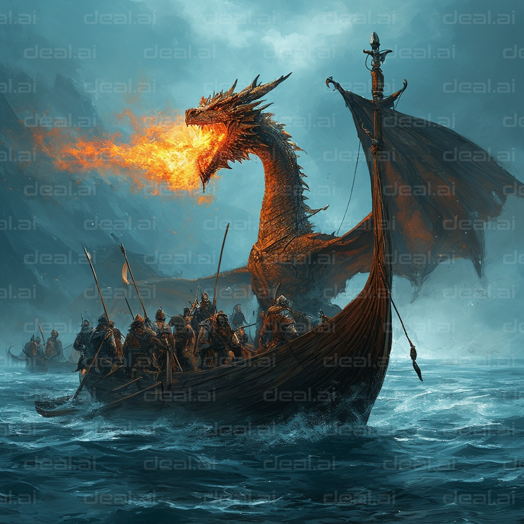 "Vikings Battle a Fire-Breathing Dragon"