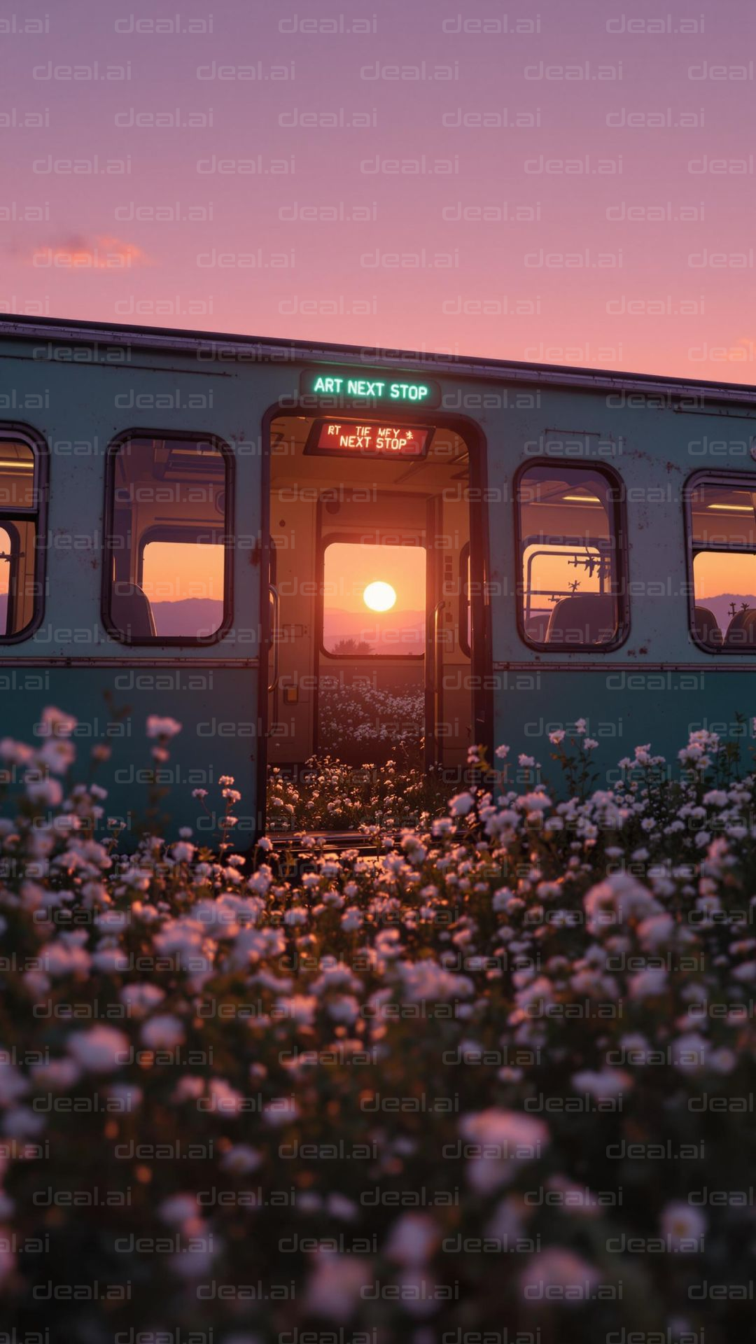 "Sunset Train to Art"