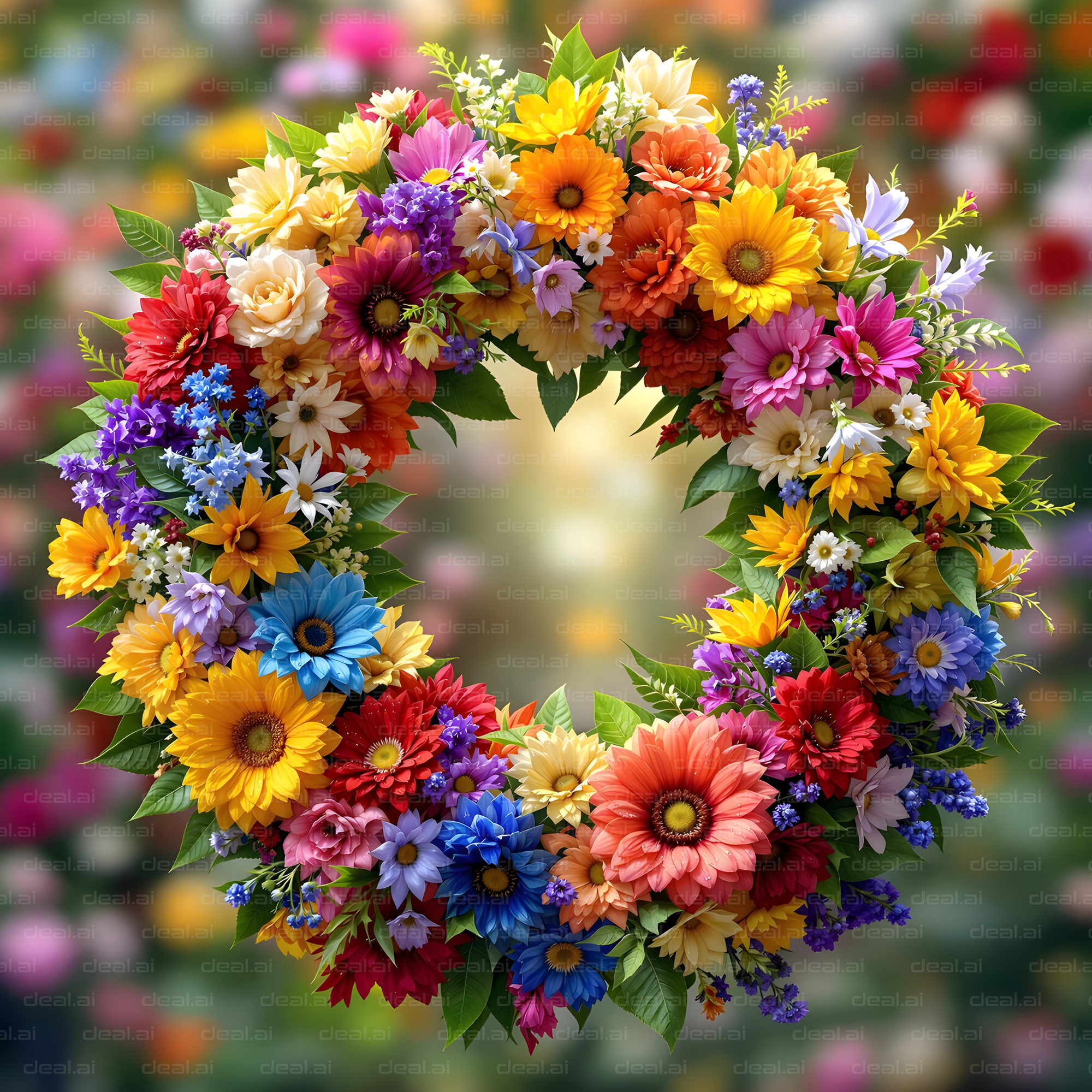 Vibrant Floral Wreath