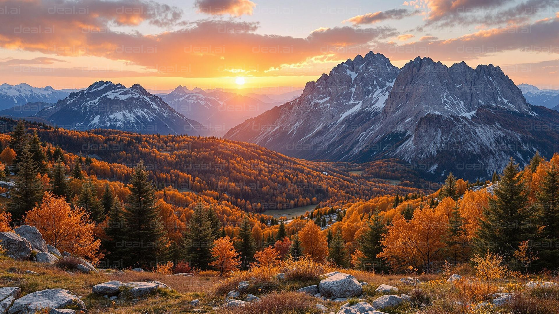 Autumn Mountain Sunrise Vista