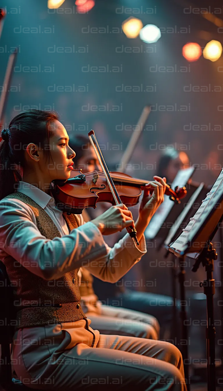 Focused Violinist in Concert