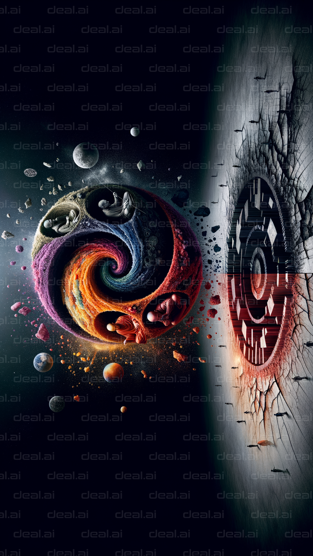 "Ethereal Cosmic Balance"