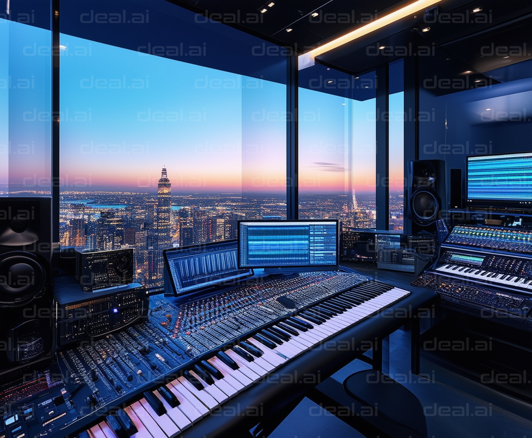 Skyline Studio with Night City View