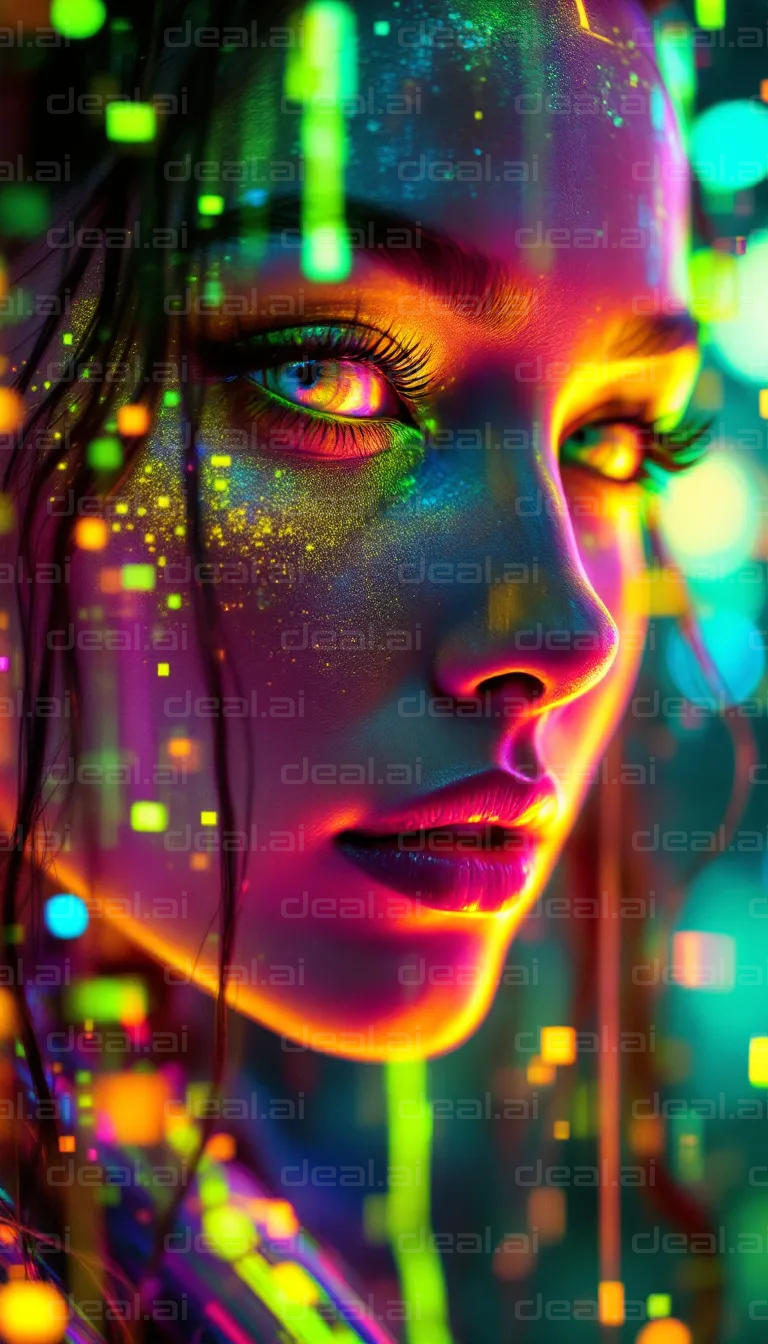 Neon Dreamscape Portrait