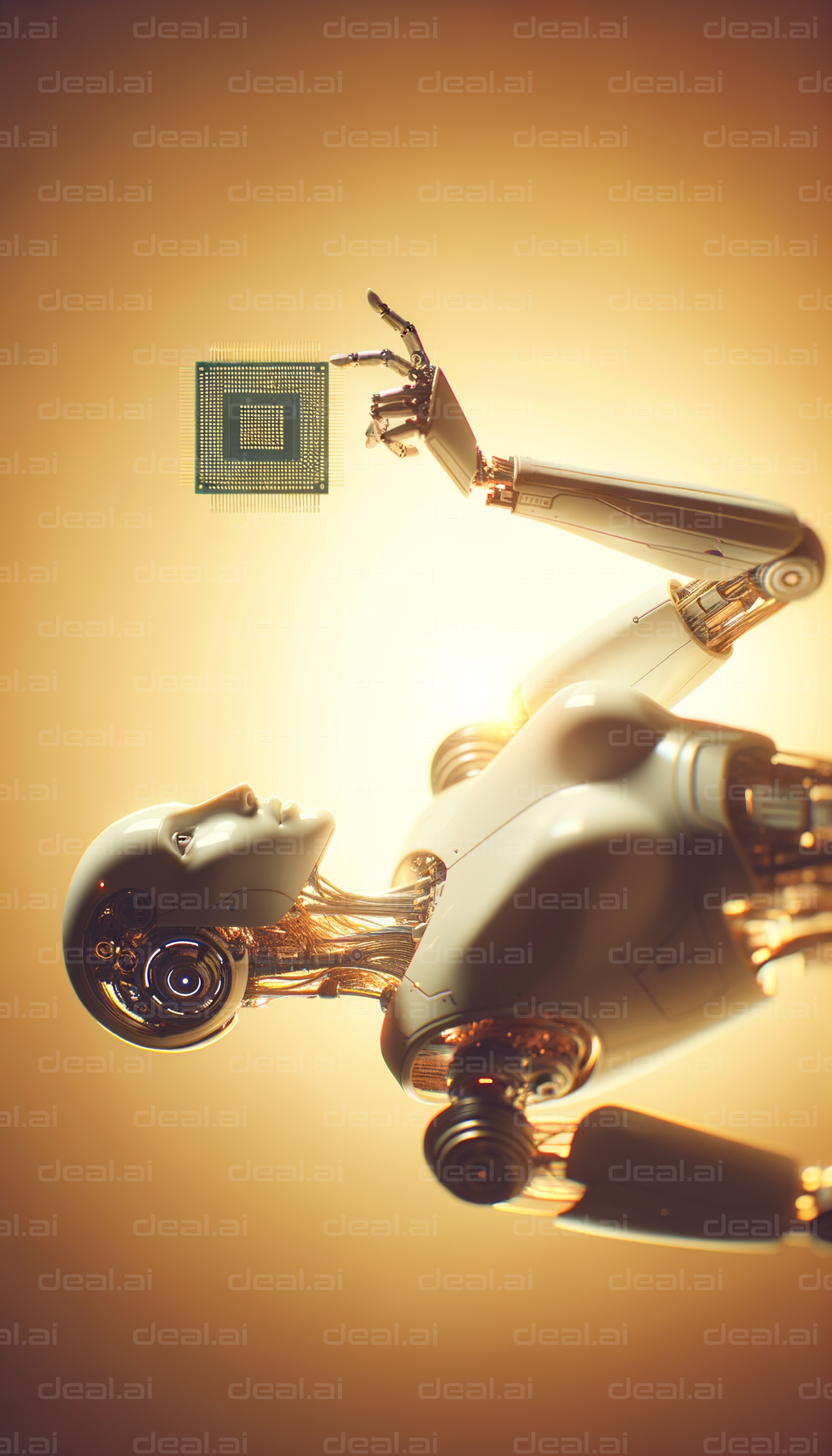 "Futuristic Robot with Microchip"