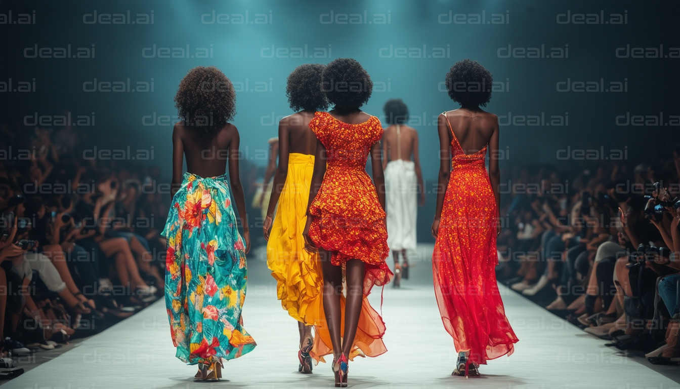 Vibrant Fashion Show Runway Models