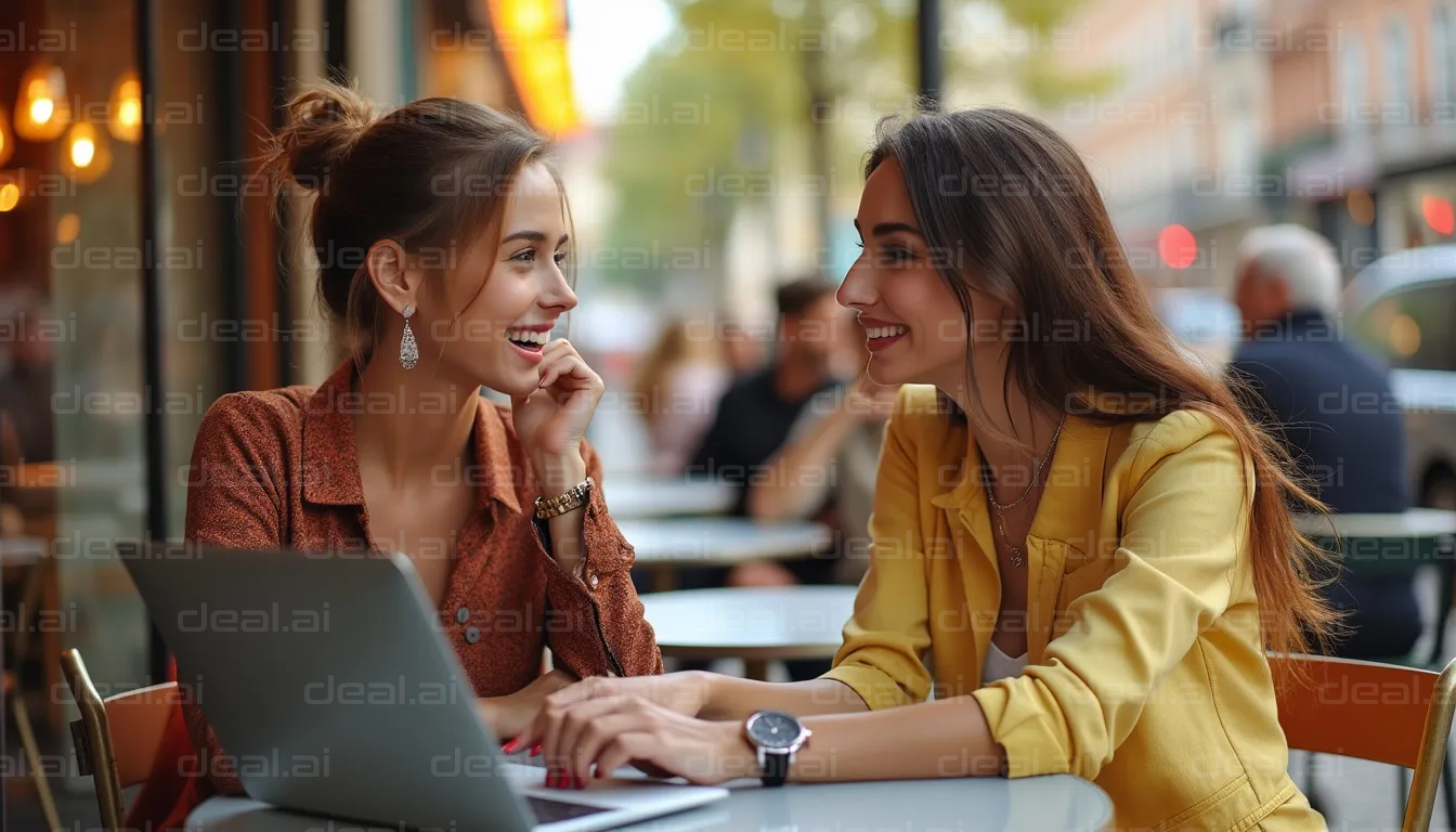 Chatting at a Café Table