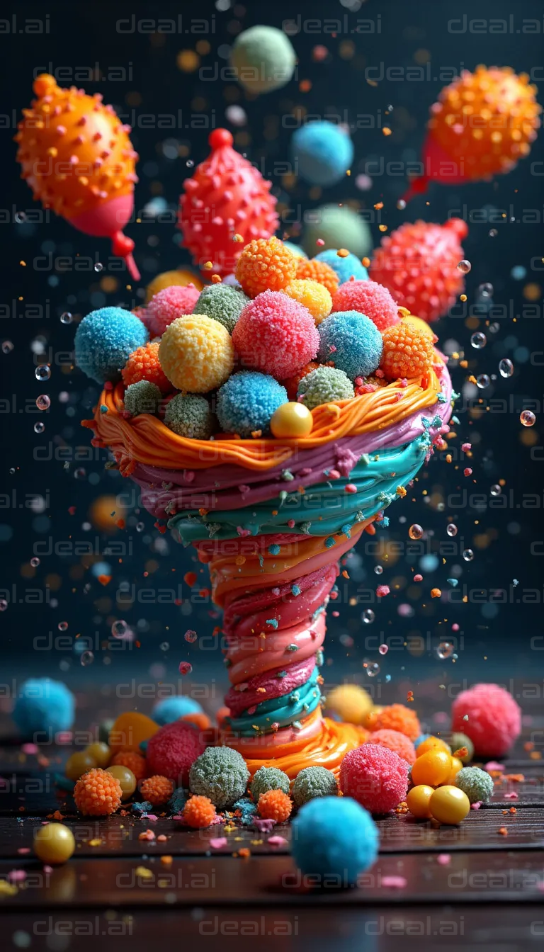 "Colorful Candy Explosion in a Glass"