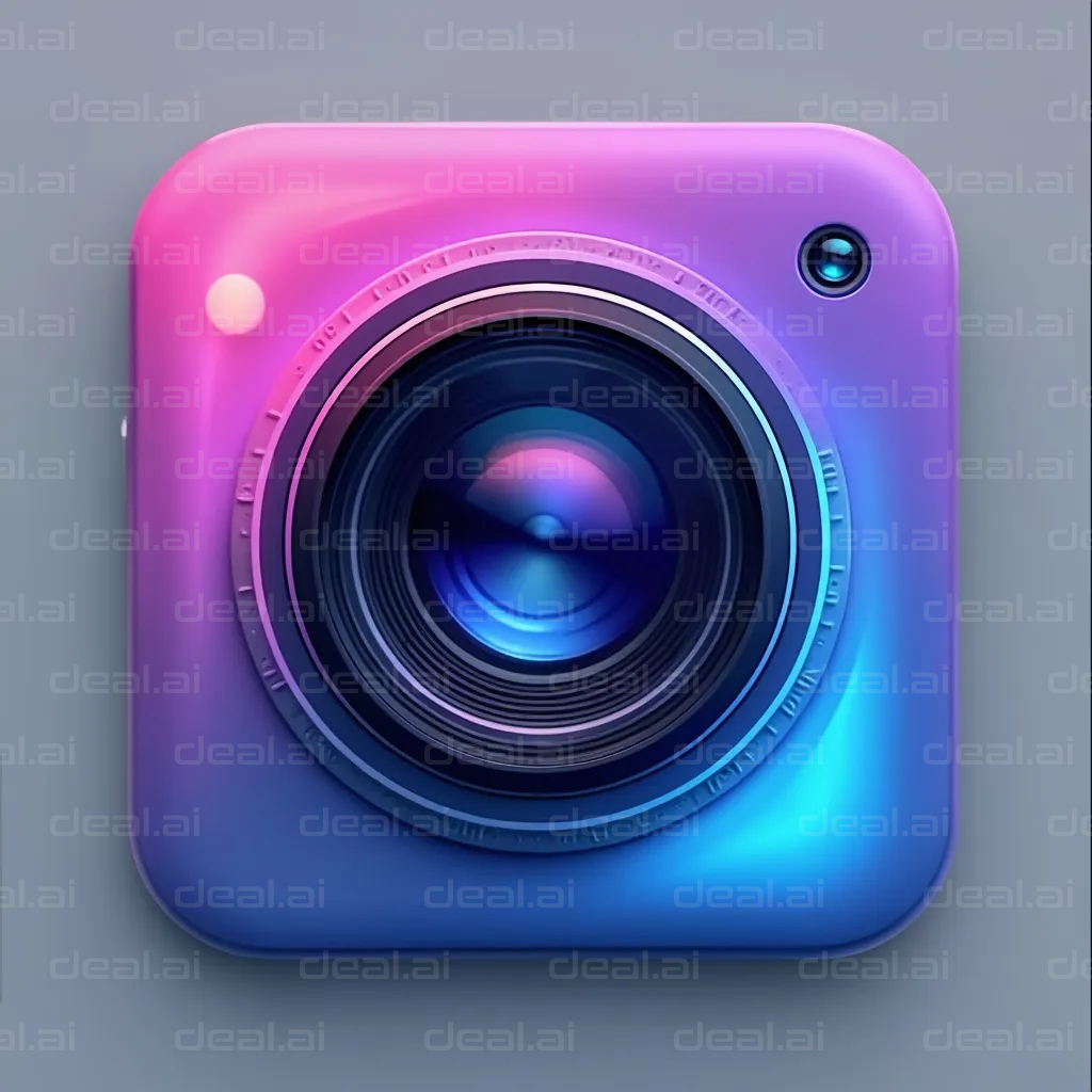 "Colorful Camera Lens Icon Design"