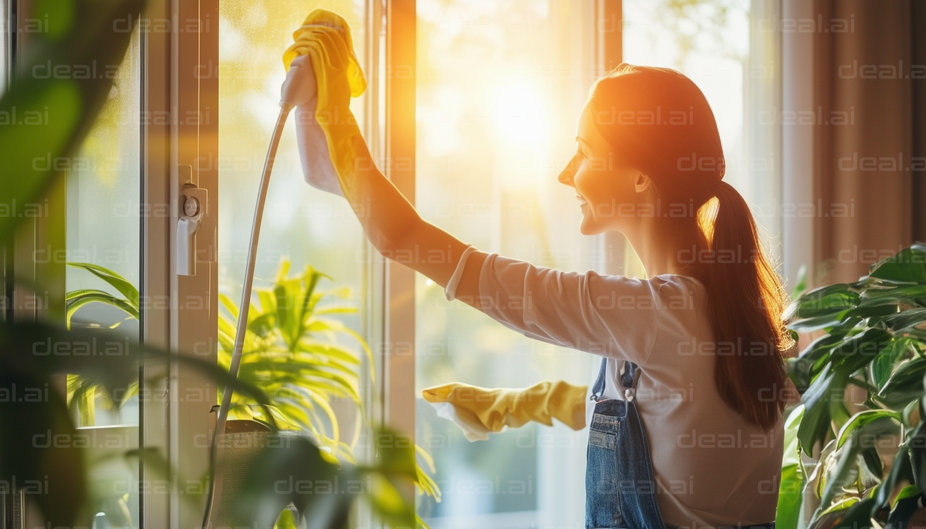 "Sunlit Window Cleaning Bliss"