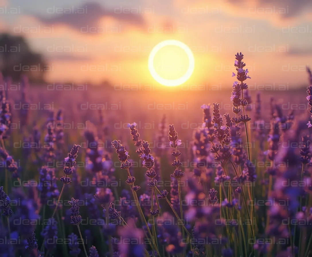 Lavender Field at Sunset