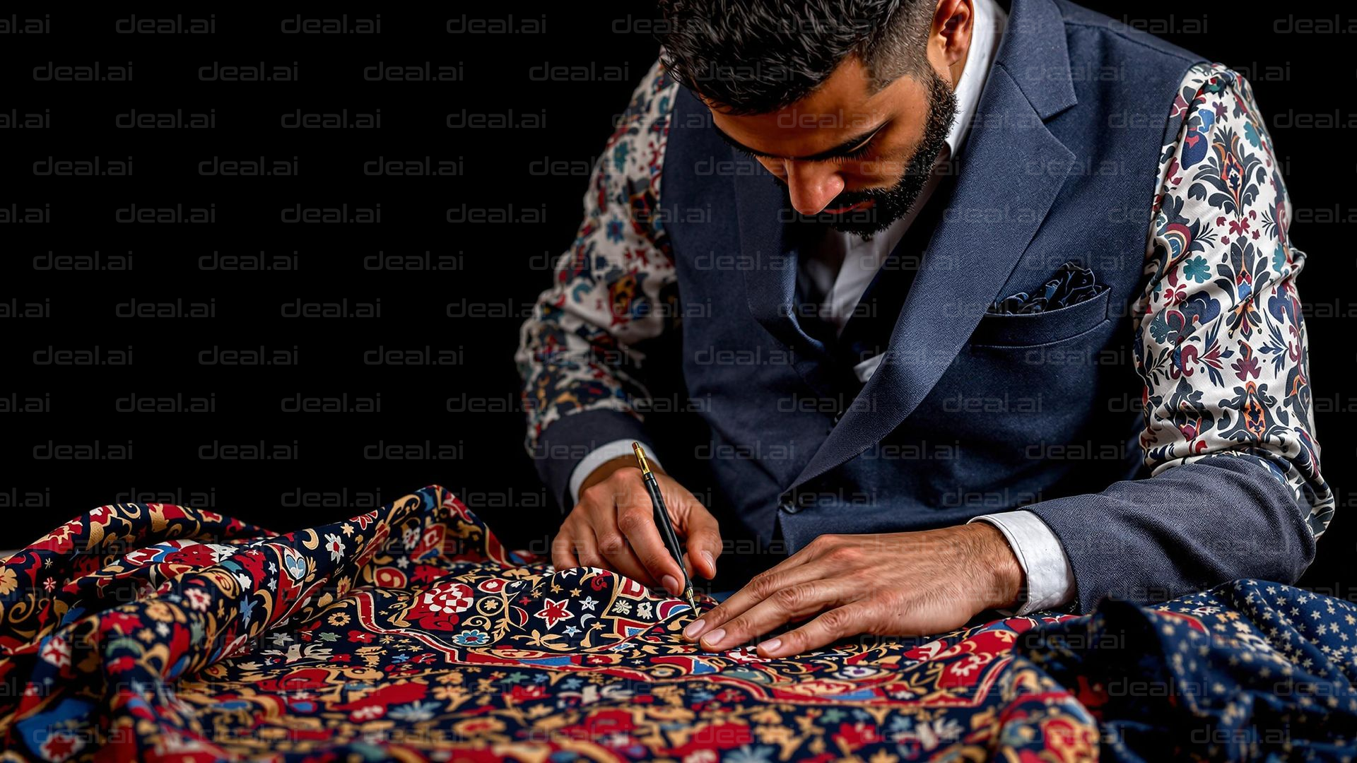 Artisan Designing Fabric Patterns