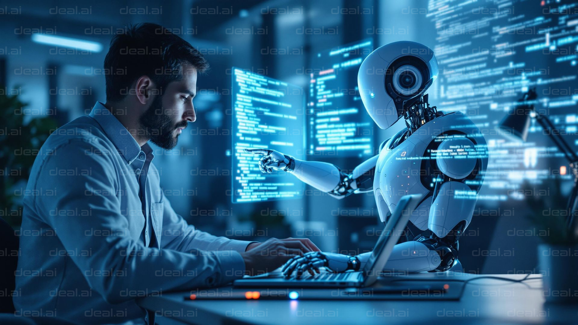 Human and Robot Collaborating on Code