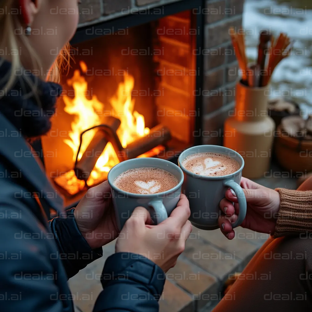 "Cozy Hot Cocoa by the Fireplace"