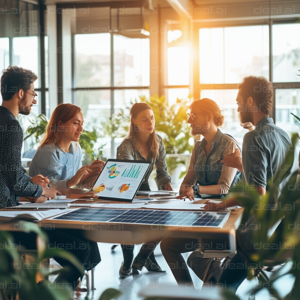 Team Meeting in Modern Office Space