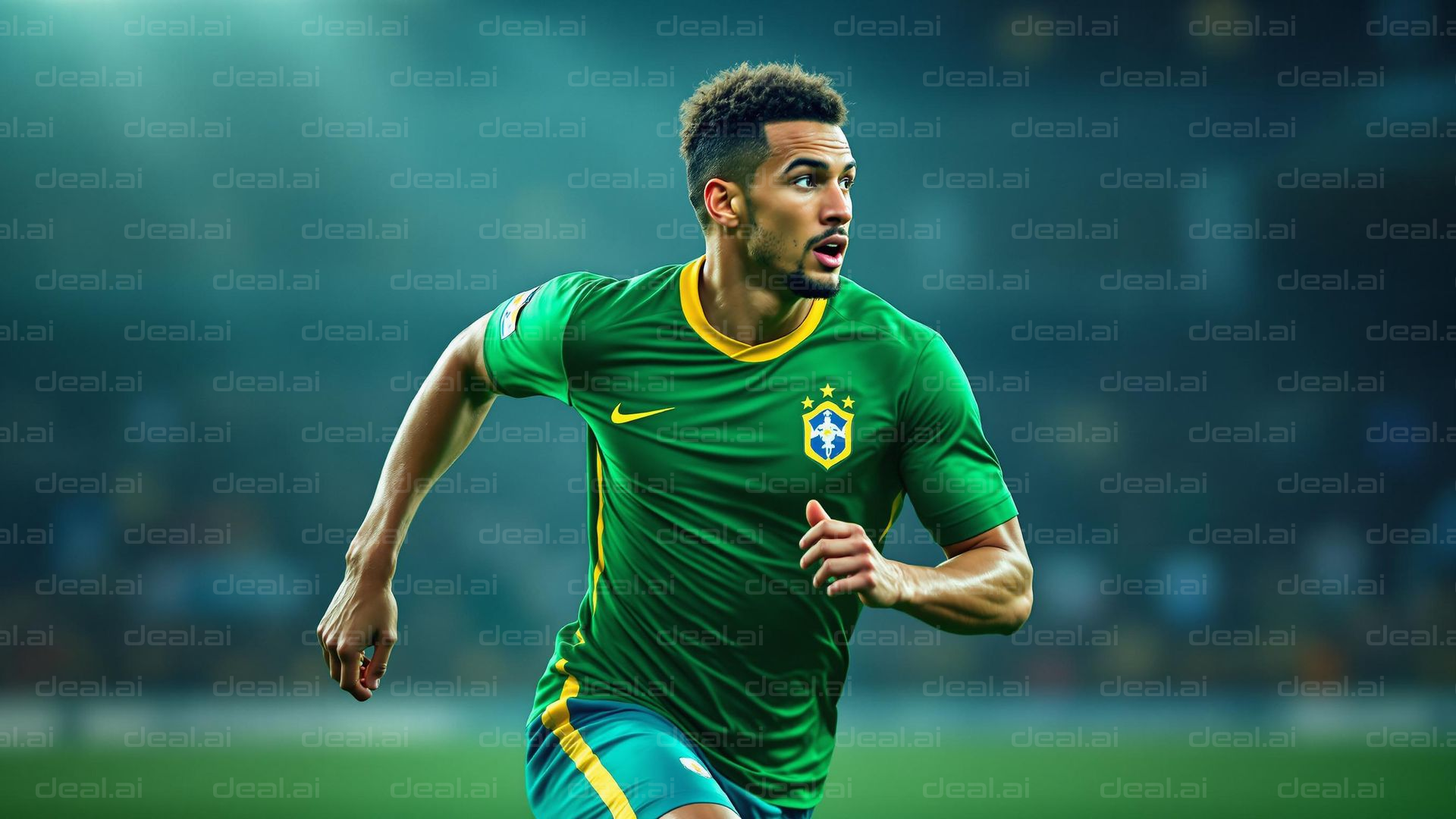 Brazilian Soccer Player in Action