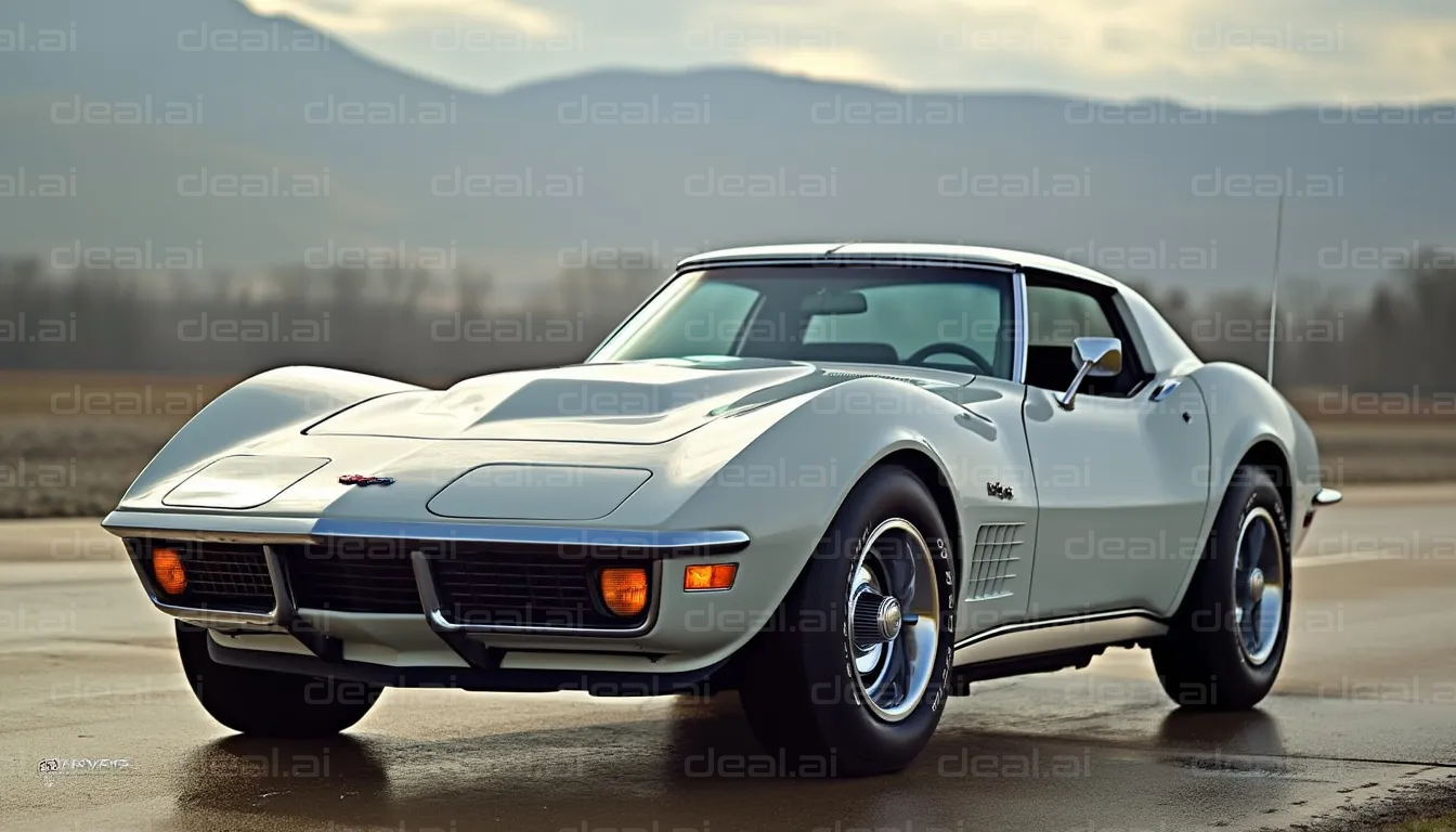 Classic White Sports Car on Open Road