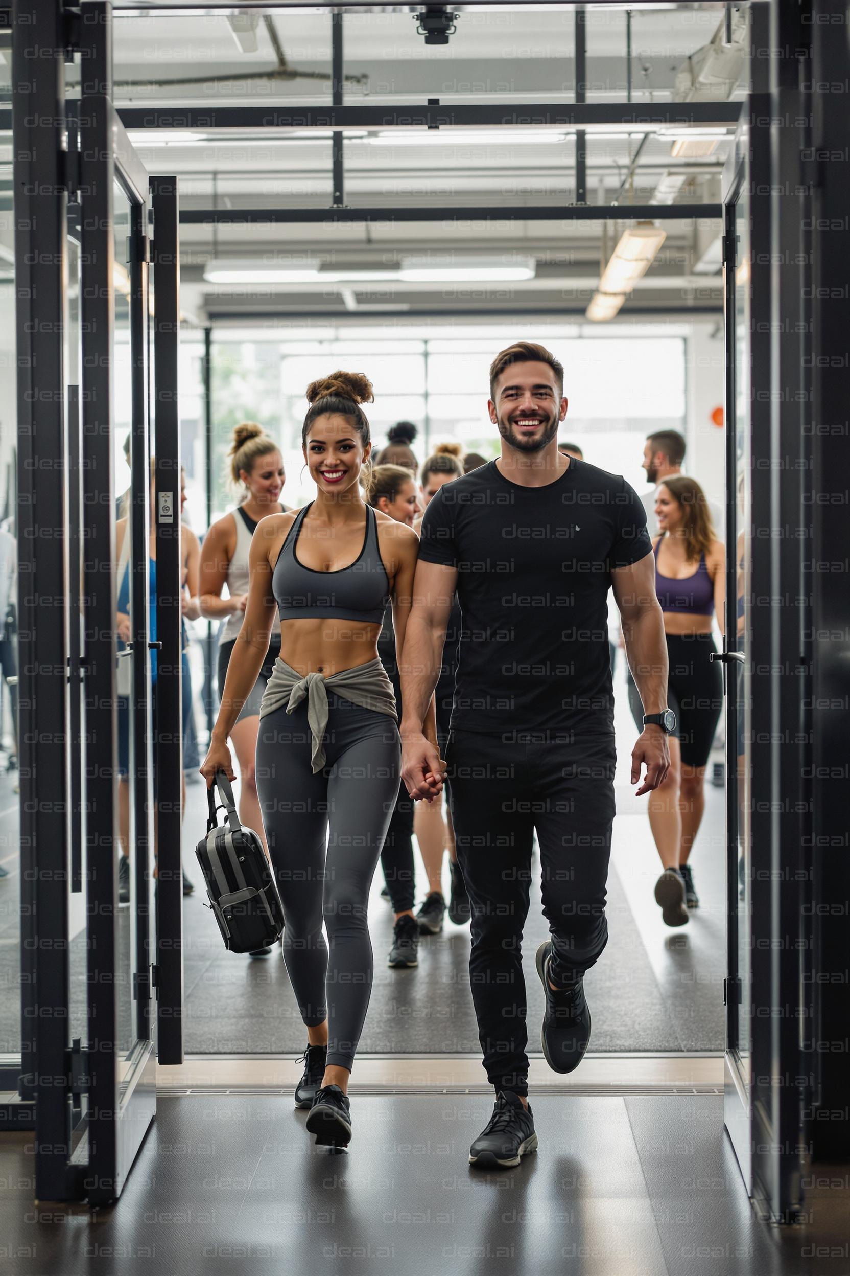 Couple Entering the Gym Together