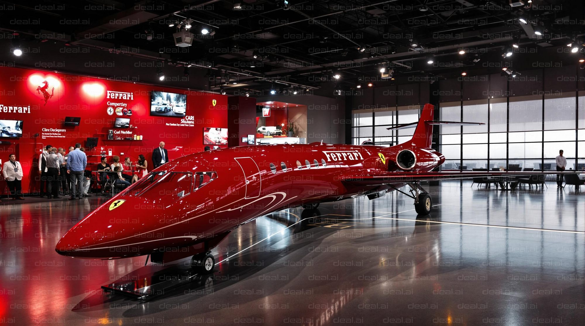 Ferrari-Themed Private Jet Display