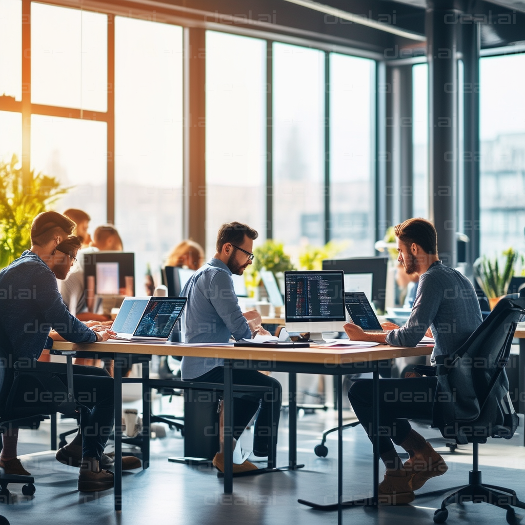 Team of Developers in Modern Office Space