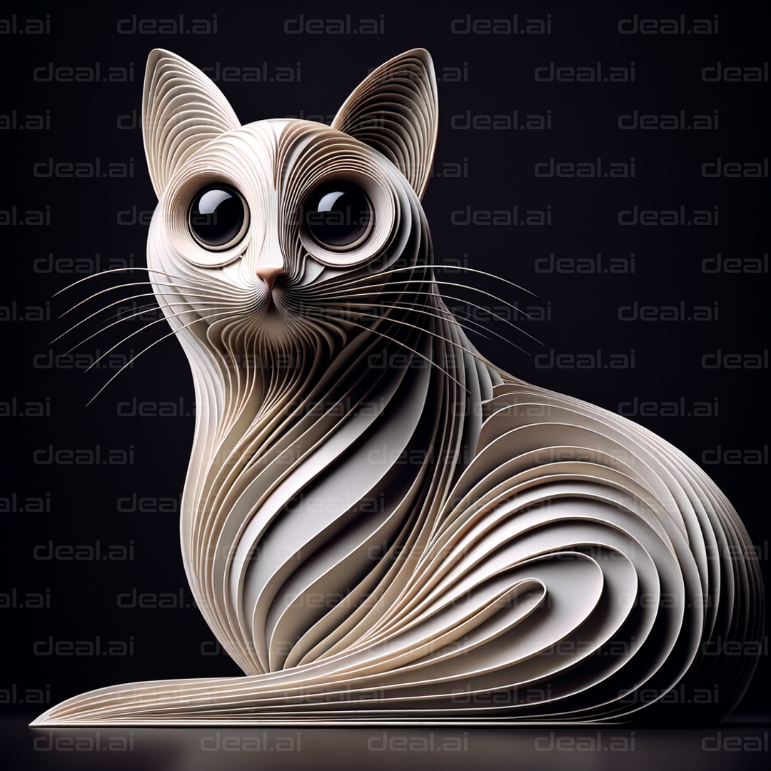 Stylized Paper Cat Design