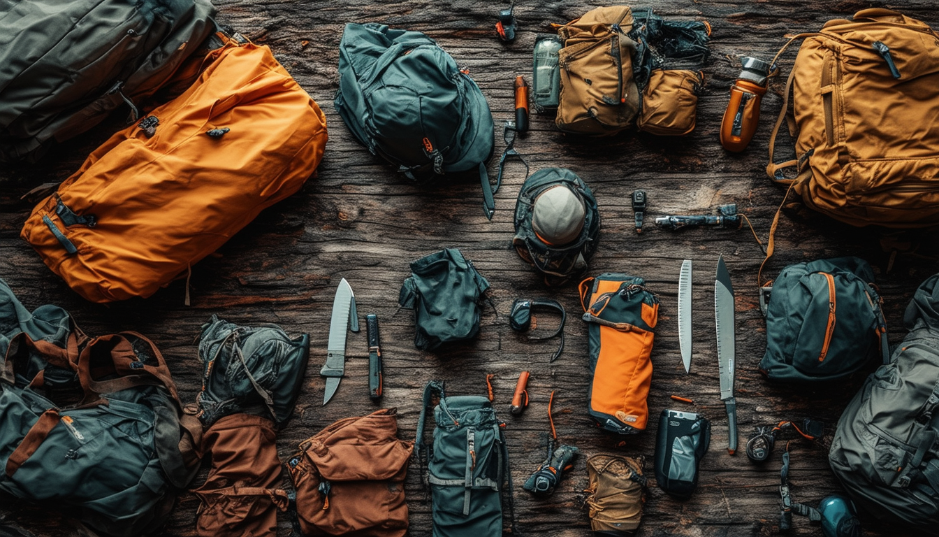 Adventure Gear Essentials Laid Out