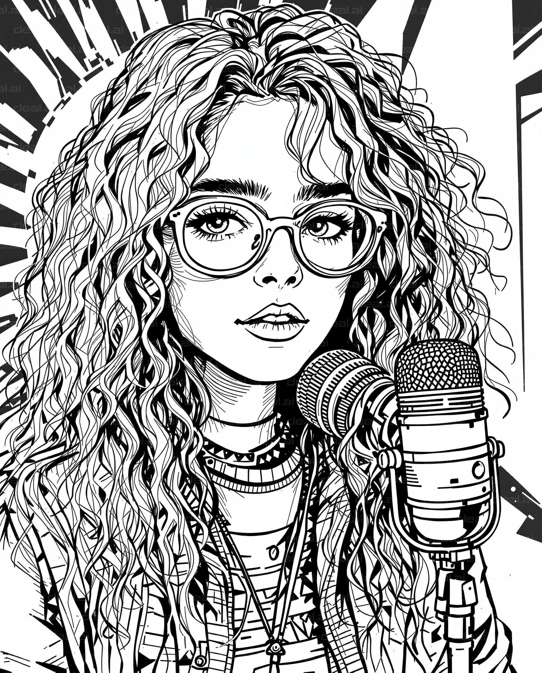 "Artistic Expressive Singer Sketch"