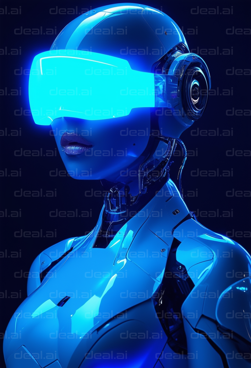 Futuristic Android with Neon Visor