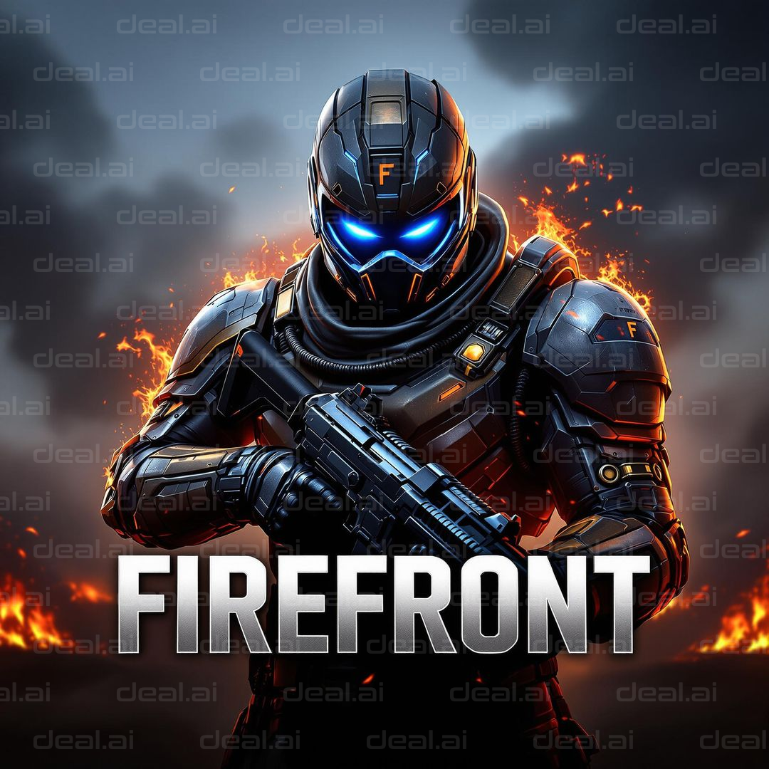 "Futuristic Warrior on Firefront"