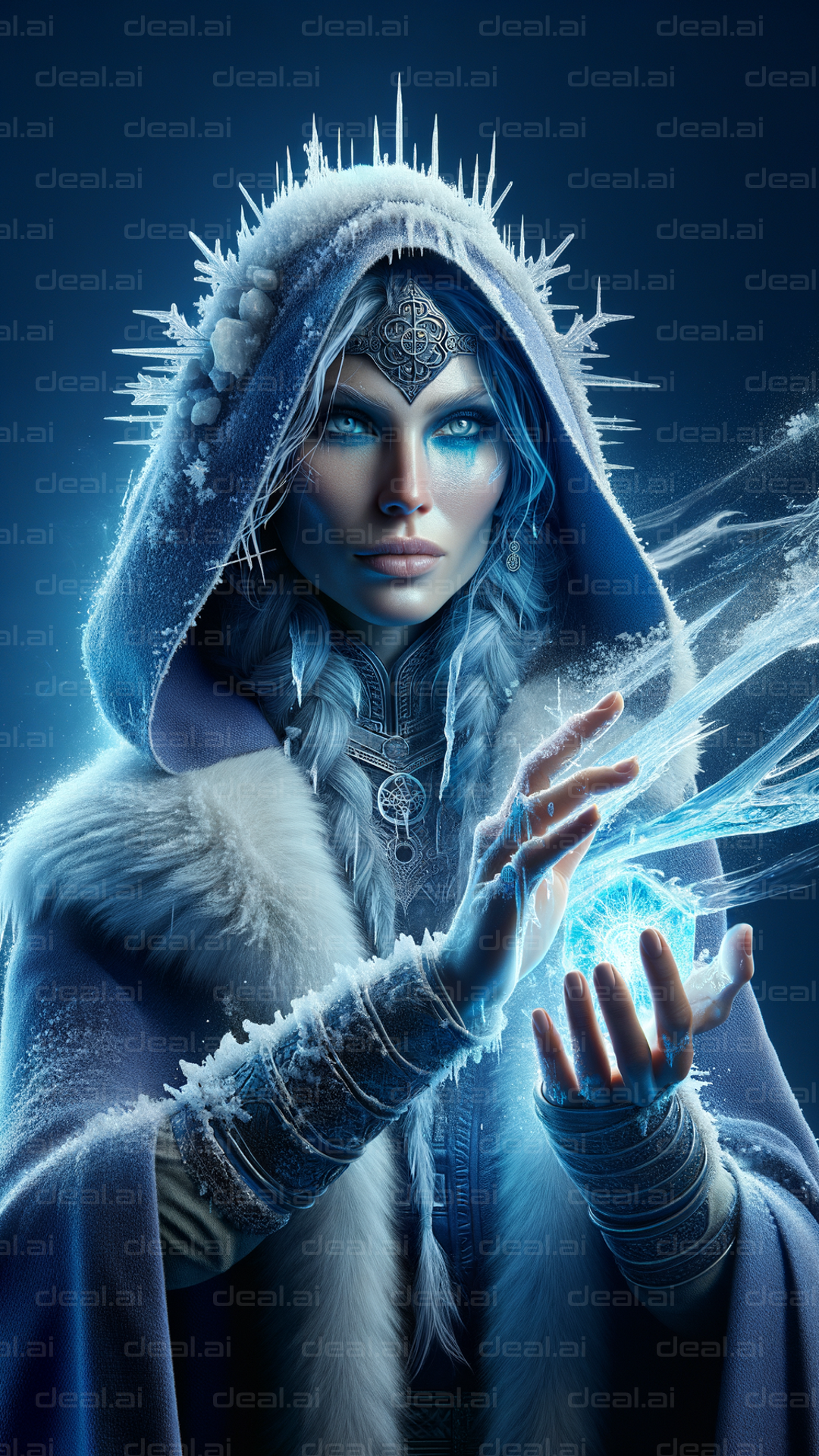 Ice Sorceress Conjures Frost Magic