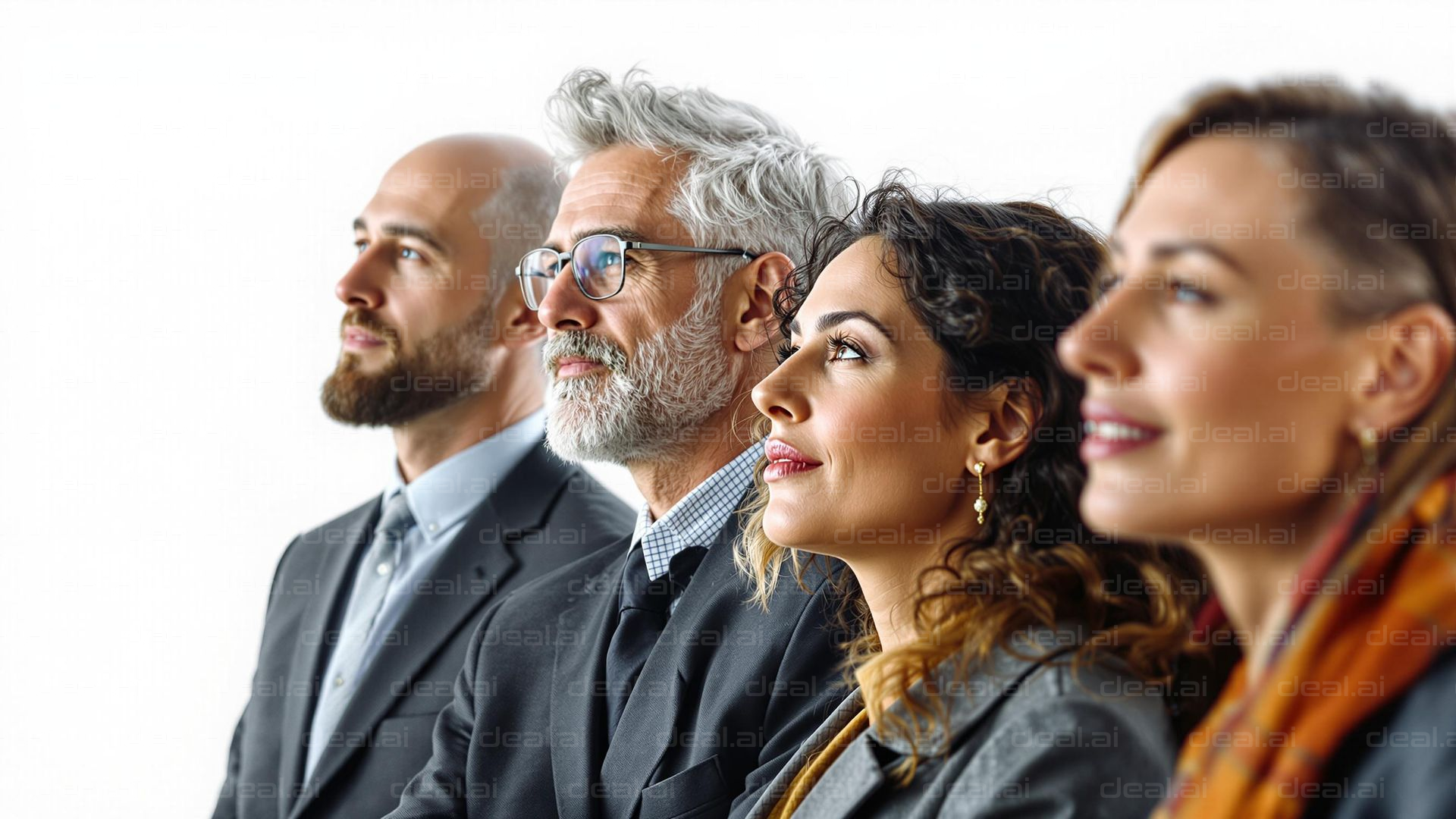 Focused Professionals in Suits