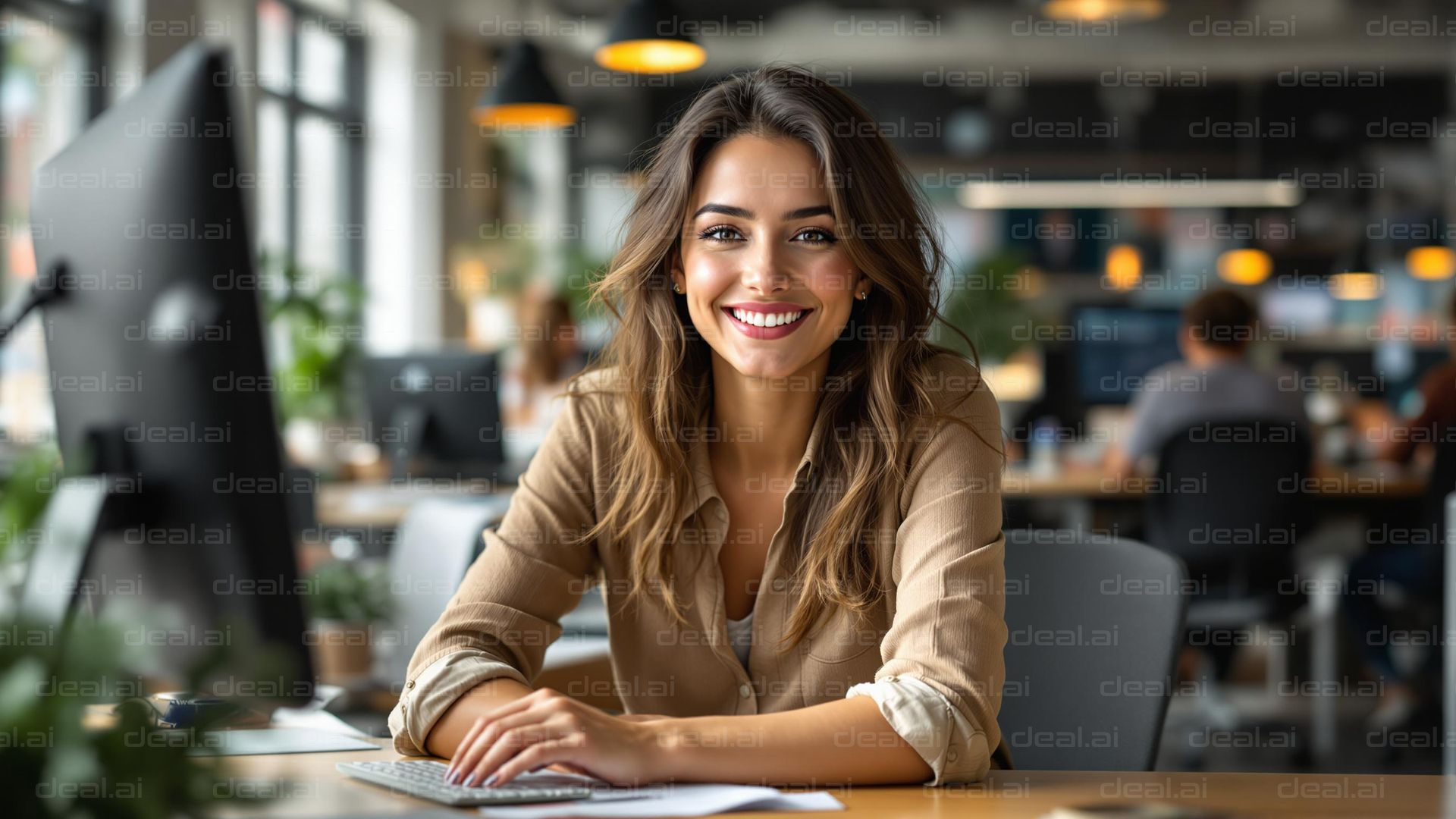 Smiling Professional in Modern Office