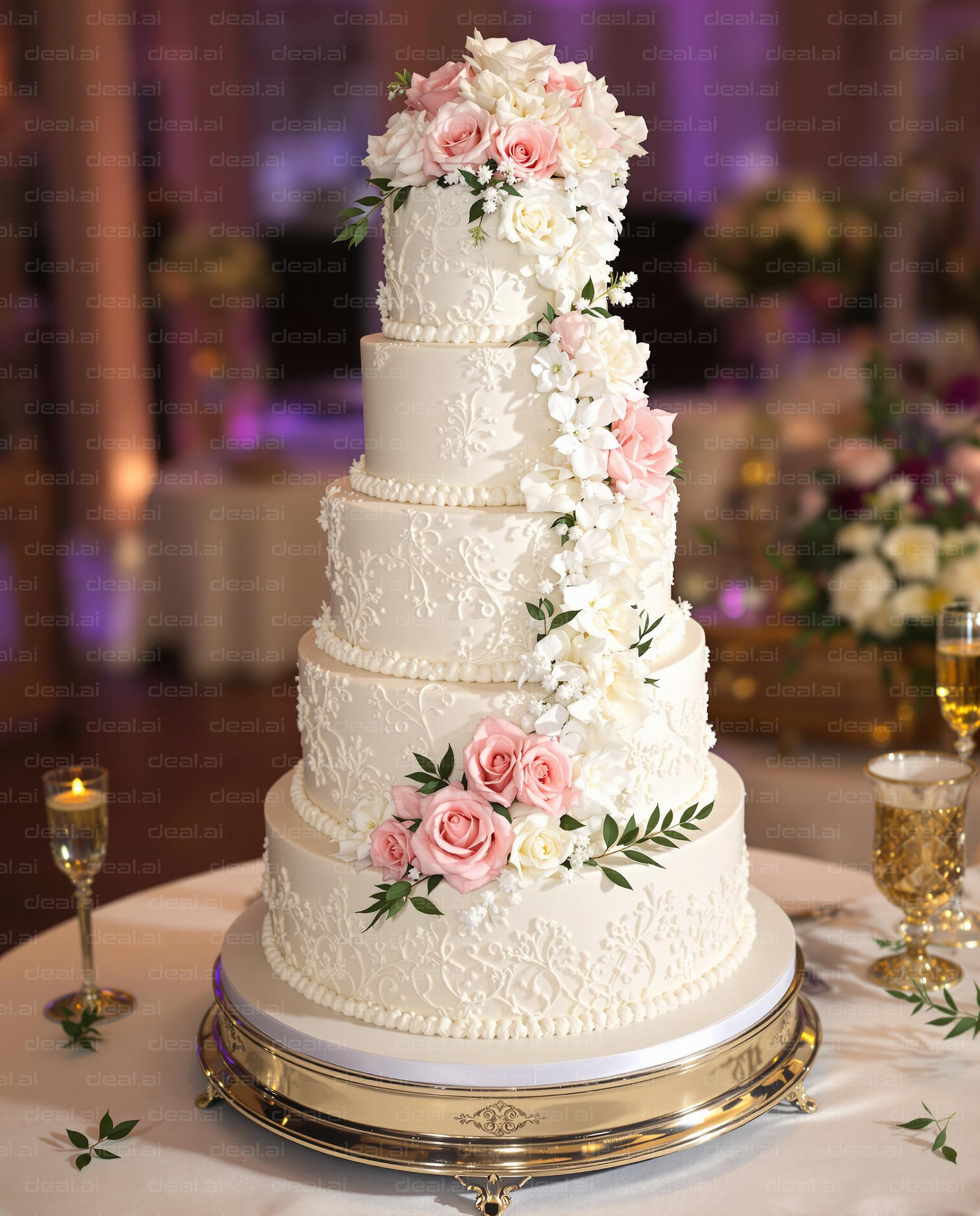 Elegant Floral Wedding Cake